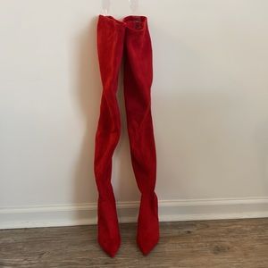 Red Steve Madden Dominique thigh high boots